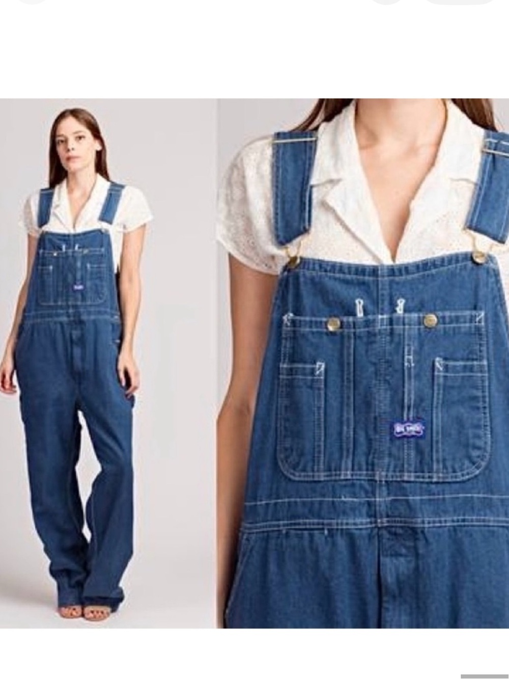 Big Smith Relaxed Blue Denim Women's Overalls with Bib Pocket